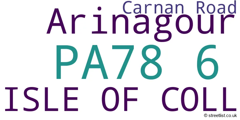 A word cloud for the PA78 6 postcode